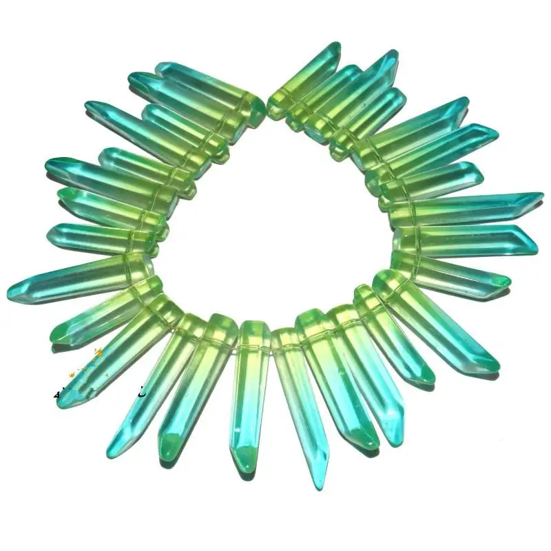 

Plating crystal FashionNatural Healing Crystal Stone Quartz Single Pointed Column DIY Gemstone Jewelry Decor Minerals Pendant