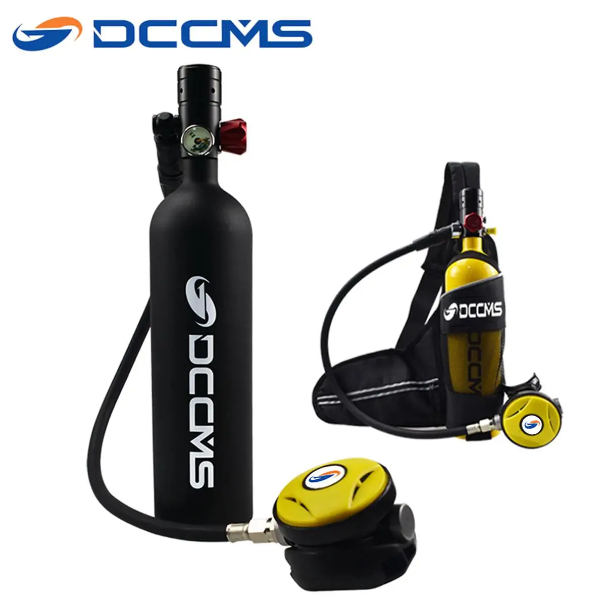 

DCCMS 1L Scuba Diving Air Tank Portable Oxygen Cylinder Respirator Underwater Breathing Equipment Tool Set for Snorkeling Breath