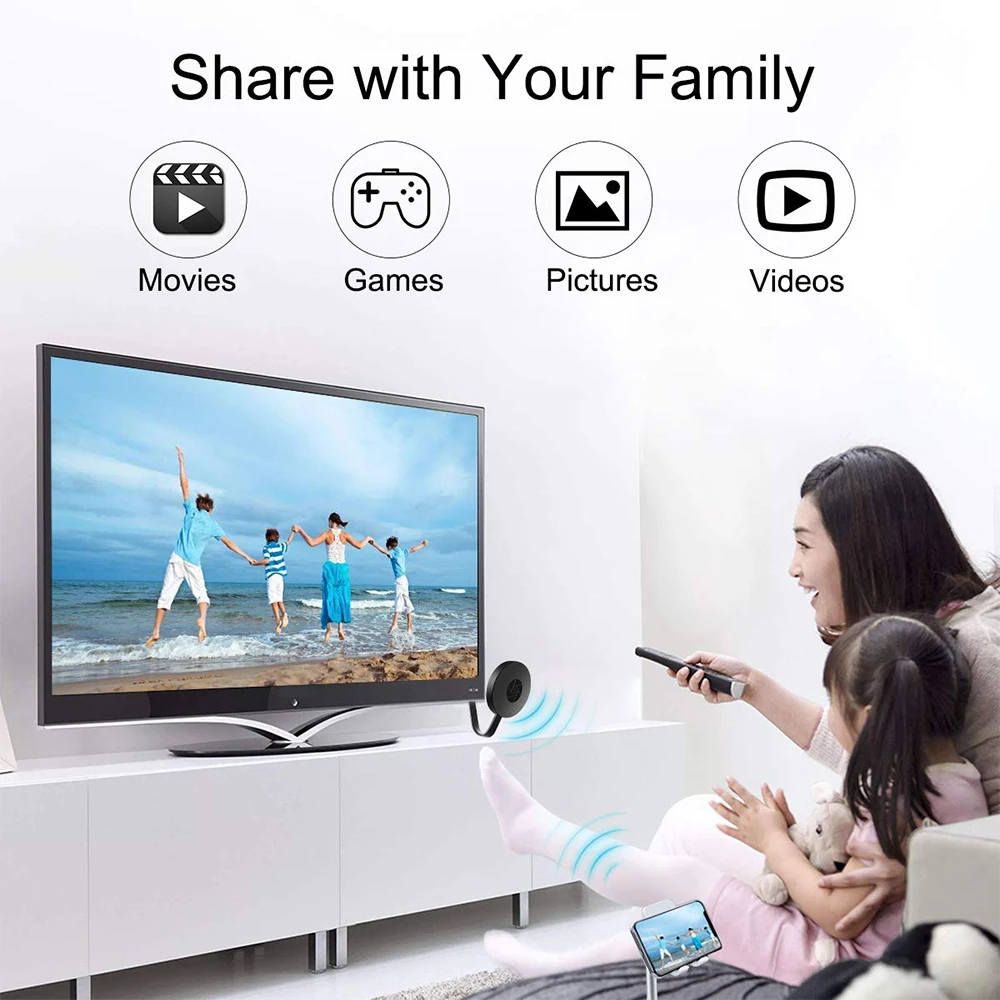 2 4G беспроводной Wi-Fi дисплей на экране устройство 1080 HDMI ресивер DLNA Airplay Miracast iOS Android