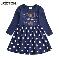 dxton christmas girls dresses cotton long sleeve children dress for girls sequin glitter birthday party costumes winter clothing