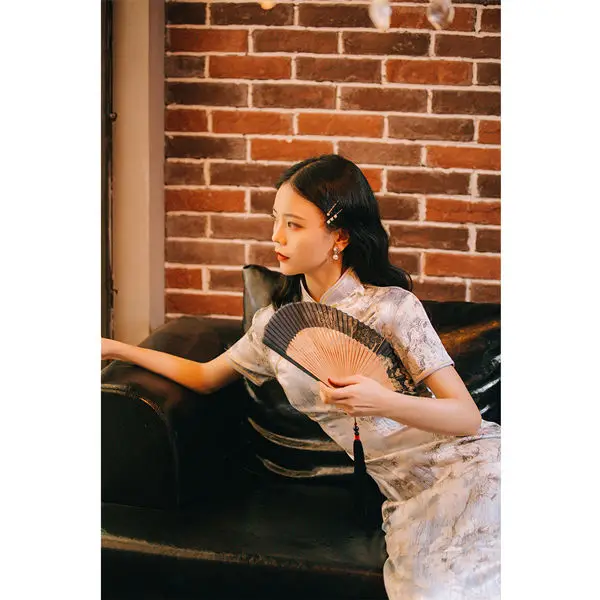 Женское винтажное вечернее платье-Ципао праздничное китайское традиционное