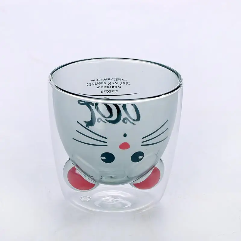Креативная кофейная кружка с мышкой из двойного стекла забавные кружки