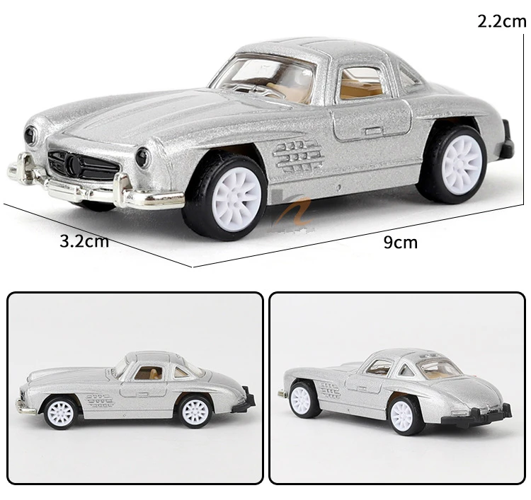 Детский игрушечный автомобиль костюм 1: 64 детские игрушки маленький сплав автомобиль ретро-автомобиль 8 шт./компл. оттяните назад с игровой коврик