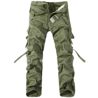men cargo pants mens casual cotton trousers solid mens military pants overalls multi pockets decoration plus size without belt