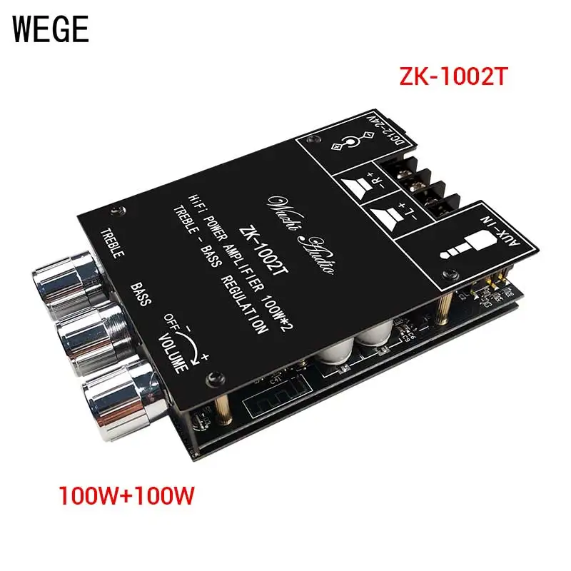 WEGE 1602T 1002T 2*160W 2*100W HIFI стерео двухканальный BT аудио усилитель мощности плата TPA3116D2