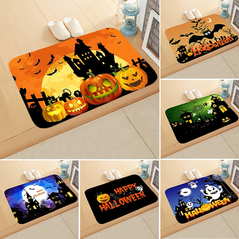 

Halloween Style Flannel Floor Mat Non-slip Bathroom Floor Mats Horror Style Printed Carpets Printed Carpets Home Carpets 40*60cm
