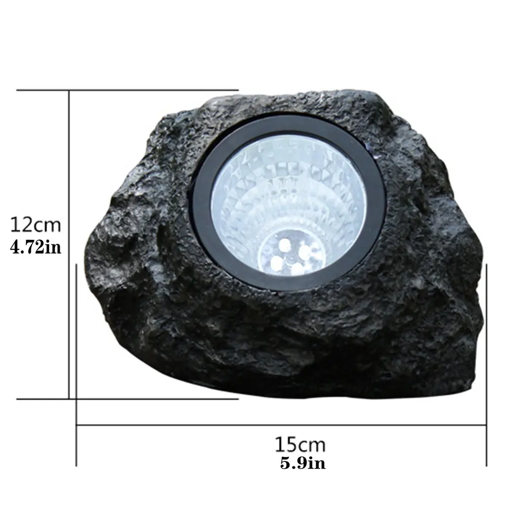 

New 5W Solar Powered Light Simulation Stone Lamp Spotlight Decoration Cold White IP65 Waterproof for Outdoor Garden Lawn Garden