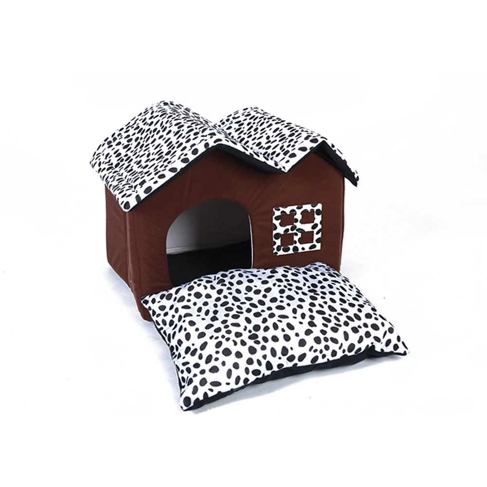 Съемные кровати для собак двойной домик домашних животных коричневая собачья