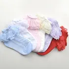 Новые летние тонкие детские носки, кружевные чулки, Детские сетчатые кружевные носки принцессы, Разноцветные носки до щиколотки для малышей