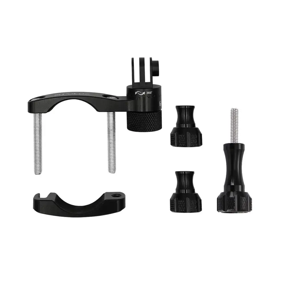 360 Degree Rotation Bike Aluminum Handlebar Adapter Mount &amp Screw for GoPro HERO7/6/5/4 Session /3+/DJI OSMO Action/Xiaoyi |