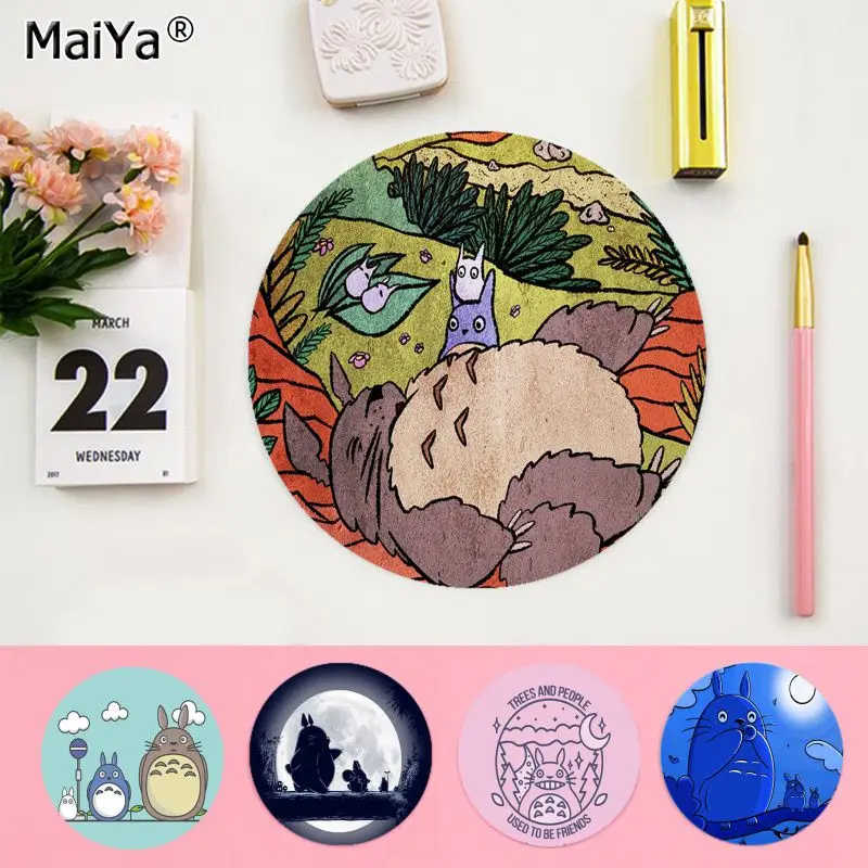 

Maiya In Stocked My Neighbor Totoro Computer Gaming round Mousemats Anti-Slip Laptop PC Mice Pad Mat gaming Mousepad