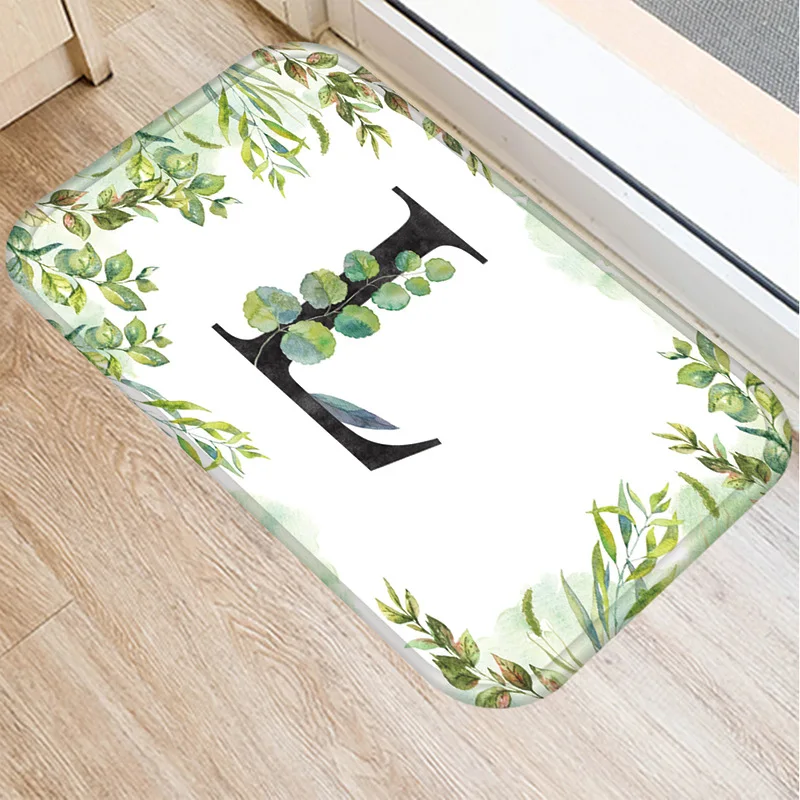 Ковриков Коврик для прихожей листья с буквенным принтом простая классическая