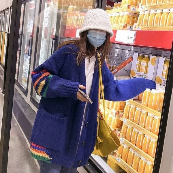 CMAZ 2021 Autumn Winte Sweater Women Tops Knitted Pullover Korean Style Cardigan Soft Warm Pull Thick Outwear | Женская одежда