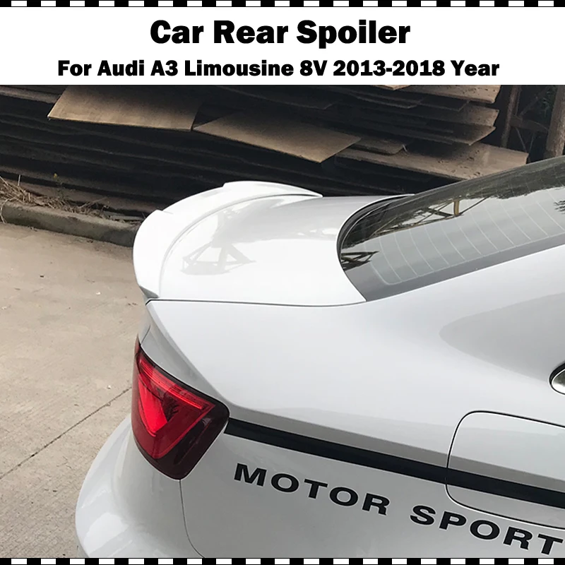 V стиль ABS пластик глянец Черный задний спойлер багажника для Audi A3 лимузин седан