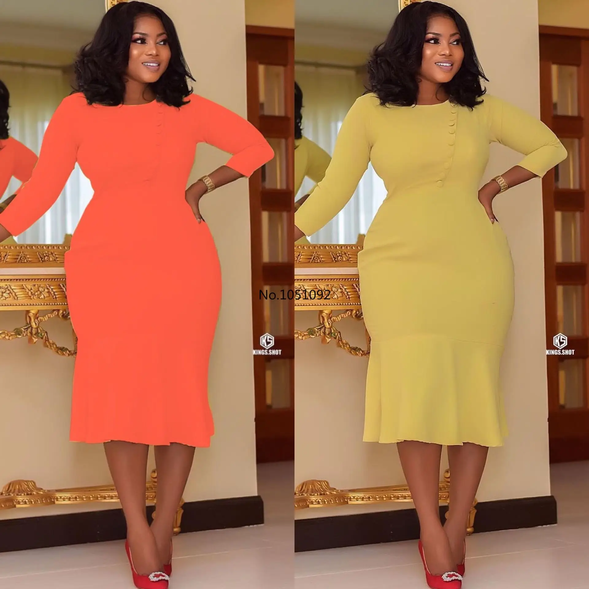 Женское элегантное офисное платье большого размера модное однотонное