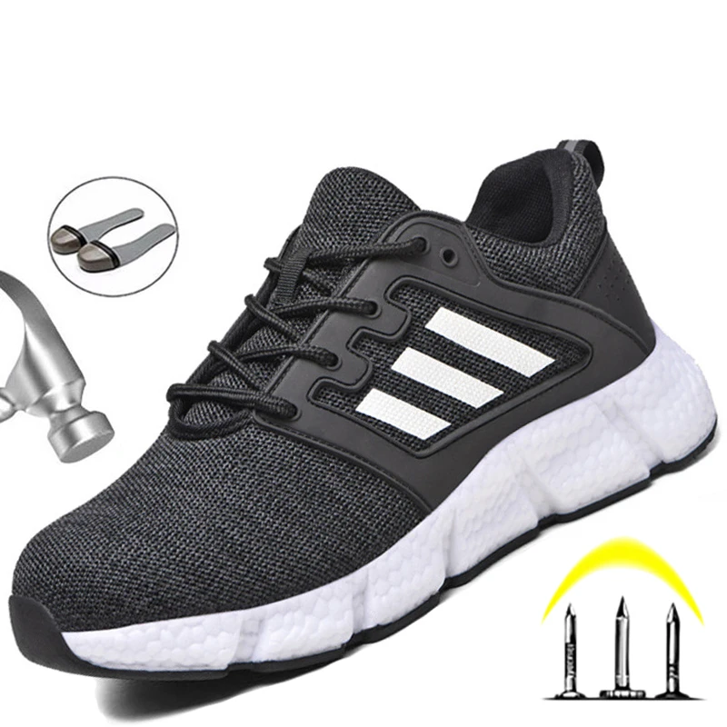 

Anti-smash Safety Shoes Men's Work Boots Breathable Work Shoes With Steel Toe Lightweight Safety Boots Men's Construction Shoes