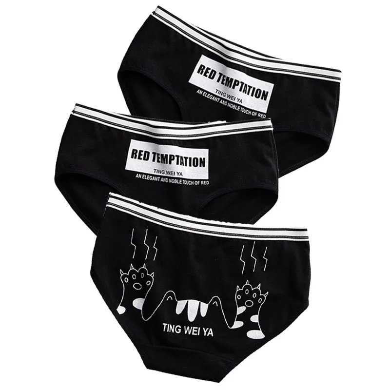 

3 Pcs/lot Women's Panties Cartoon Underwear Women Cotton Briefs Girls Panty Underpant Female Sexy Lingeries Panties For Women