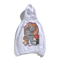 hip hop men hoodie sweatshirt hoodie streetwear autumn winter fleece hip hop style of chinese characters cat