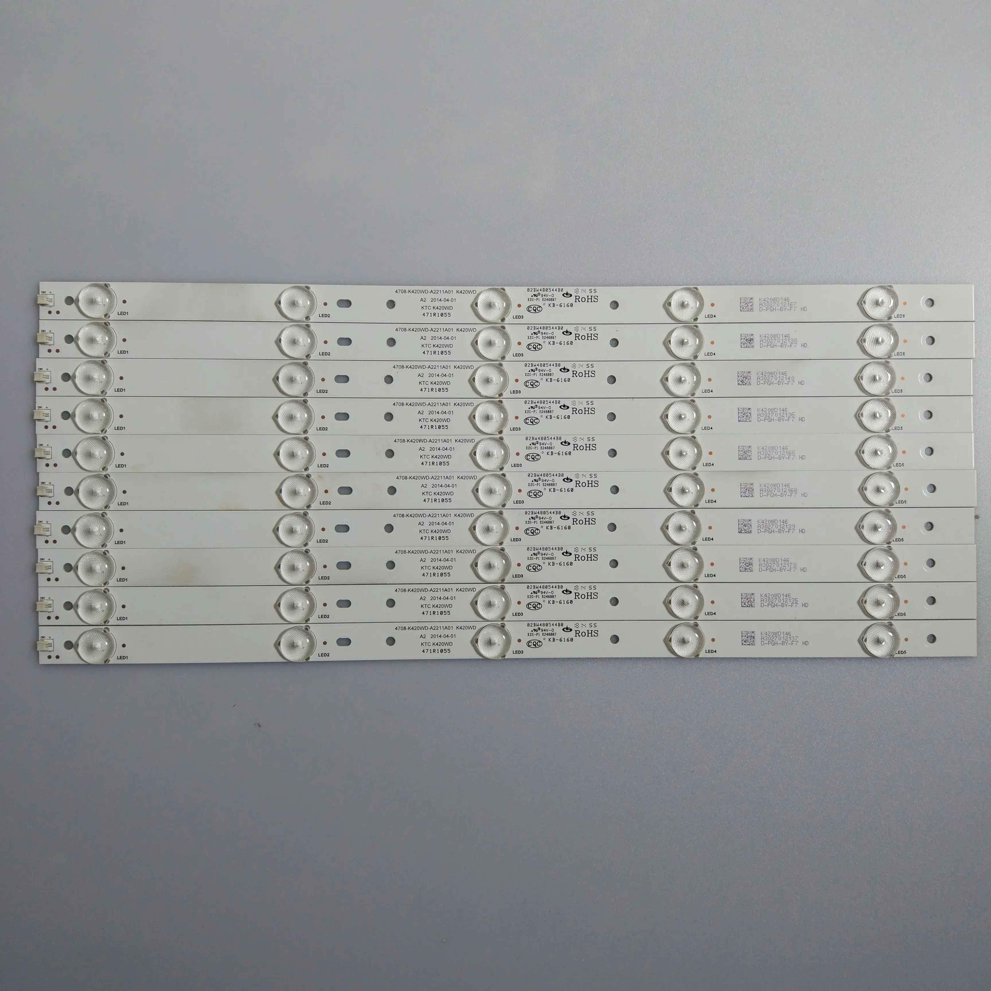 

10pcs/kit LED Backlight strip 5 leds 4708-K420WD-A2211A01 KTC-K420WD for TCL LE-42D8800 LE42D31