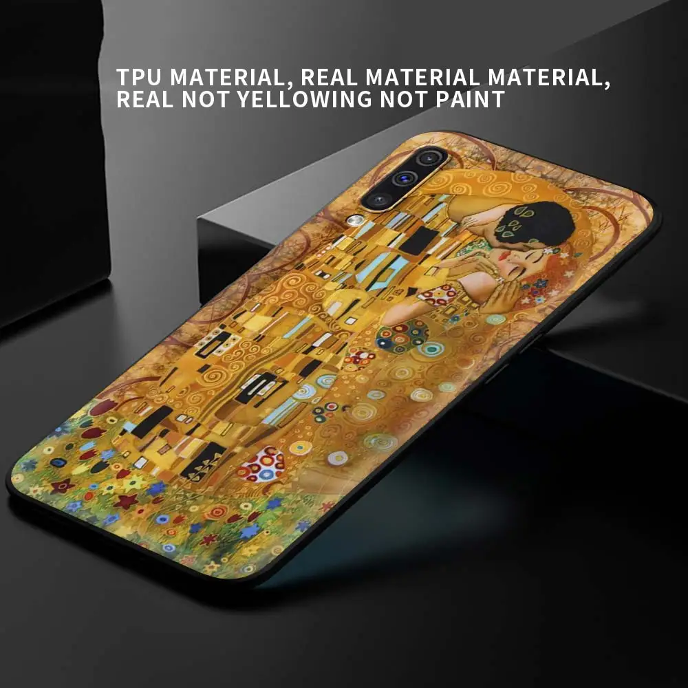 

Kiss By Gustav Klimt Cellphone Case For Samsung A70 A80 A90 Cover Black Shell for Galaxy A20 A20E A30 A10E A40 A50 A50S A10 Capa