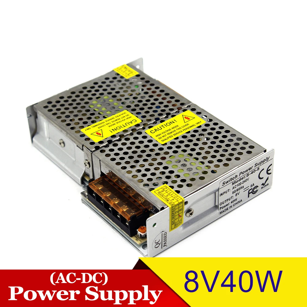 Переменный DC8V 5A 40W переключатель питания Трансформатор 110v 220v AC DC 8V источник для USB