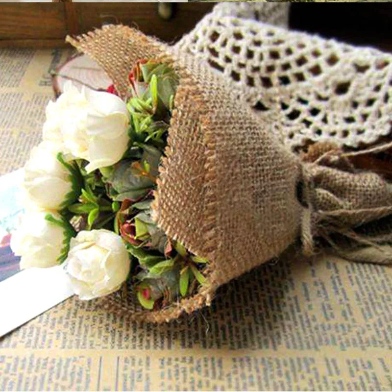 Джутовая Мешковина шт гессенской винтажные Свадебные украшения в деревенском