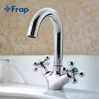frap silver bathroom faucet dual handle vessel sink mixer tap hot and cold separation switch f1319
