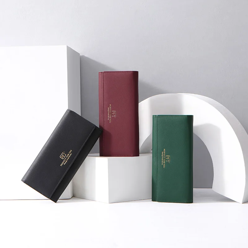 Новый дизайн Много отделов женские кошельки Trifold большой емкости держатель для