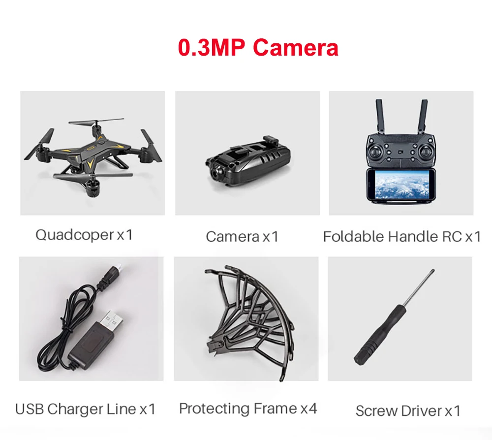 black 0.3MP camera Радиоуправляемый вертолет Дрон 4K с камерой HD 1080P wifi FPV RC Дрон Профессиональный складной Квадрокоптер 20 минут работы от батареи - Цвет: black 0.3MP camera