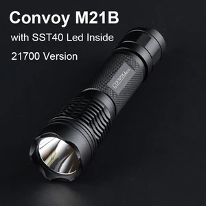 Светодиодный фонарик Convoy M21B SST40, фонарь S2 + Plus, тактисветильник для походов, рыбалки, работы, версия 21700