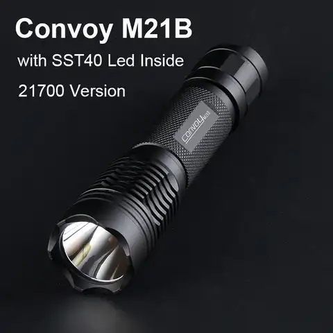Светодиодный фонарик Convoy M21B SST40, фонарь S2 + Plus версии 21700, светодиодный фонарик для кемпинга, рыбалки, работы, тактический фонарь