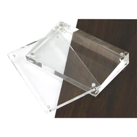 1pcs acrylic block frame magnetic business name card holder price tag display desk sign holder stand table paper picture frame