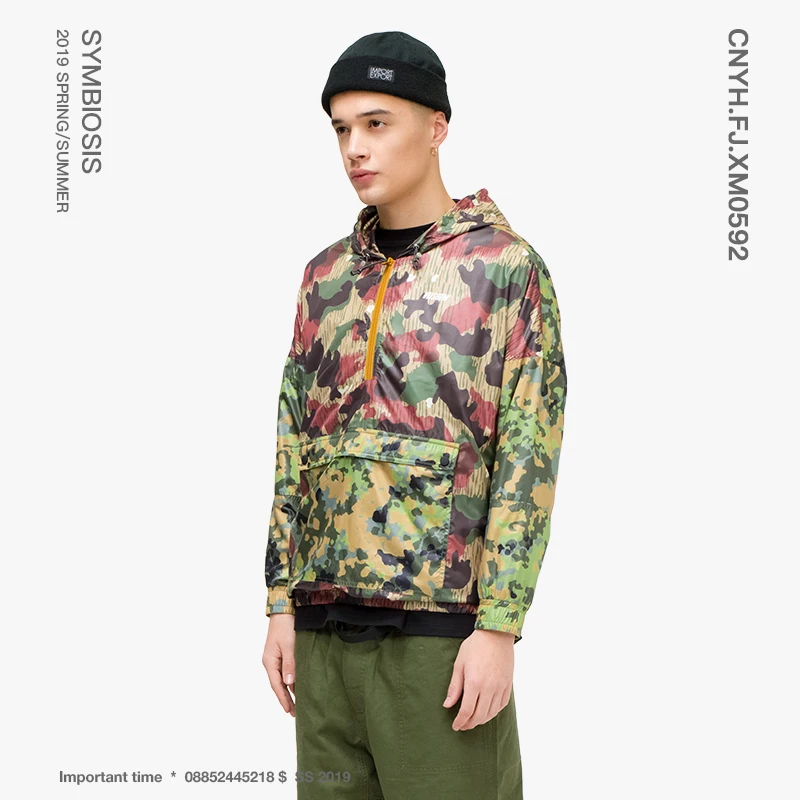 VIISHOW Мужская камуфляжная куртка с капюшоном брендовая ветрозащитная принтом