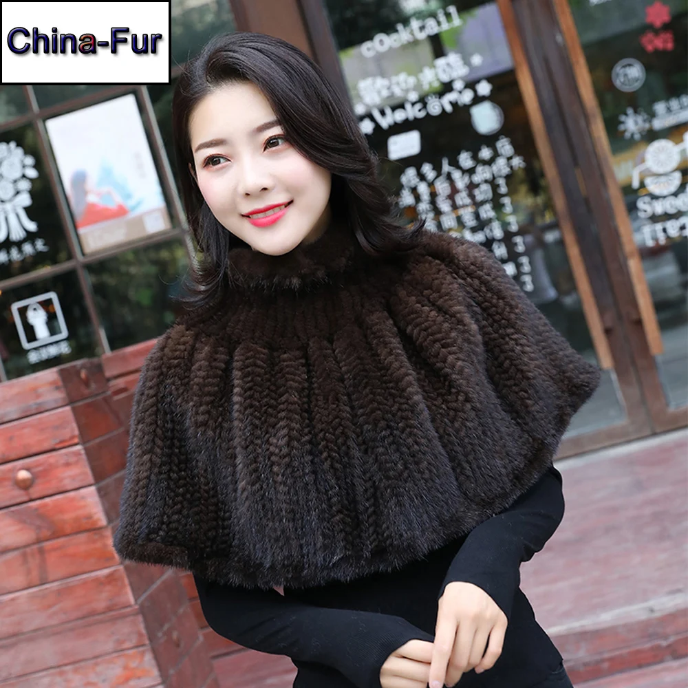 Новинка 2020 стильный женский шарф из натурального меха норки юбка женское пончо
