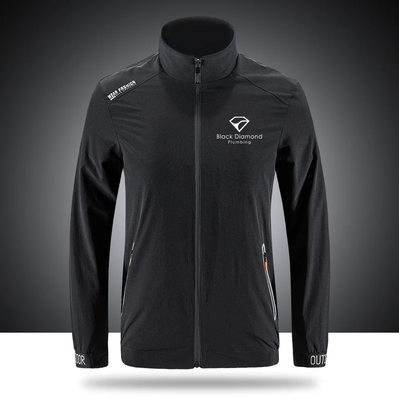 

Black Diamond jackets Breathable Brand Jackets Men's Outdoor Zippered Light Soft Fashion Front Printing sportswear jackets N023