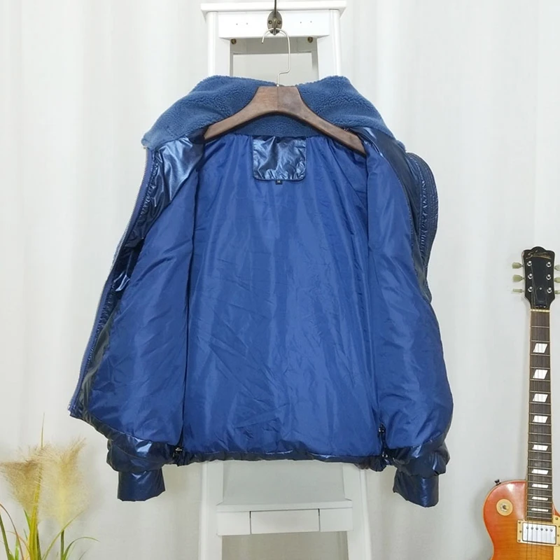 Fitaylor зимние свободные белые пуховики на утином пуху Женская Лоскутная парка из