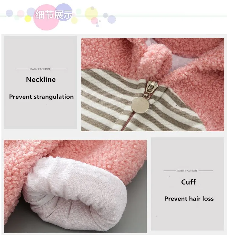 

Cute Deer Baby Winter Jumpsuit Thin Fleece Hooded Baby Born Clothes Infint CoatWear One-pieces For Girl And Boy