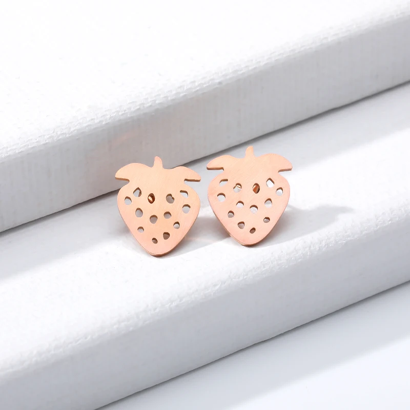 Модные милые миниатюрные фрукты Клубника Серьги для девушек Женские