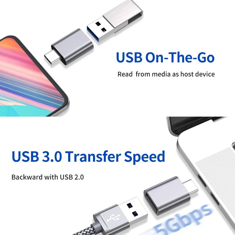 

2pcs Jsaux USB C Adapter Type C to USB 3.0 OTG Adapter Thunderbolt 3 Cable for Macbook pro Air Samsung S10 S9 USB OTG Cable