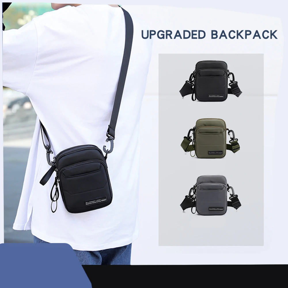 

Men's Messenger Bag Male Solid Color Nylon Flap Bags Small Casual Shoulder Crossbody Bags Waterproof Waist Bag Purse XA708ZC
