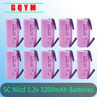 10121520pcs sc 1 2v 3200mah rechargeable battery sub c ni cd cell with welding tabs for electric drill screwdriver bosch