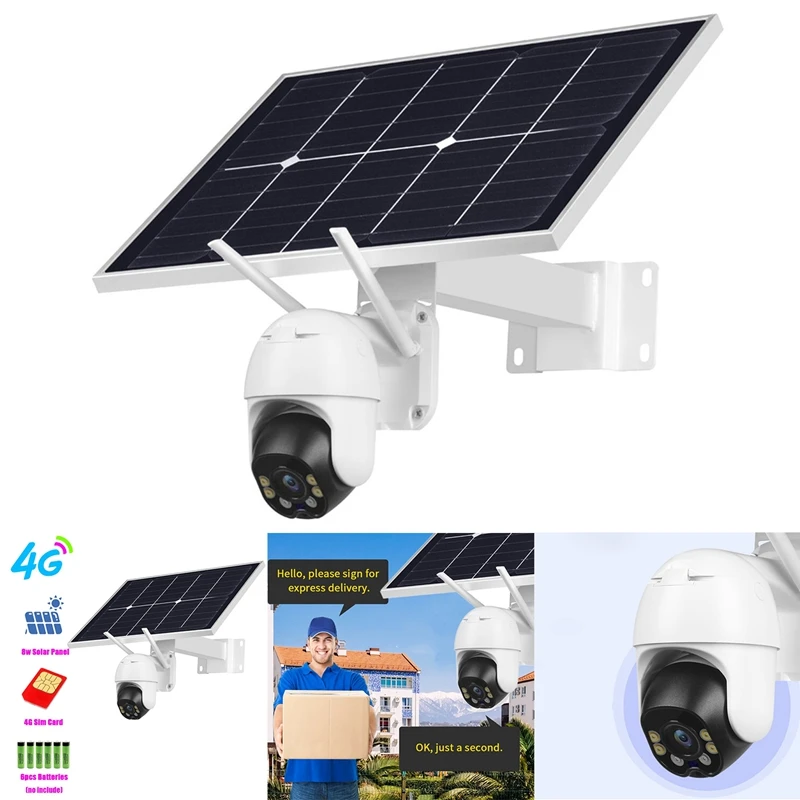 

4G Solar Panel Camera Microwave Motion Detected Low Power Battery Cam Night Vision Outdoor Smart Security Monitor