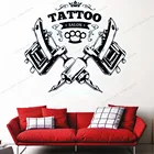Наклейка на стену для домашних животных, тату-салона, съемная виниловая наклейка на стену, тату-магазин, логотип на стену, художественный декор, настенный плакат WQ68