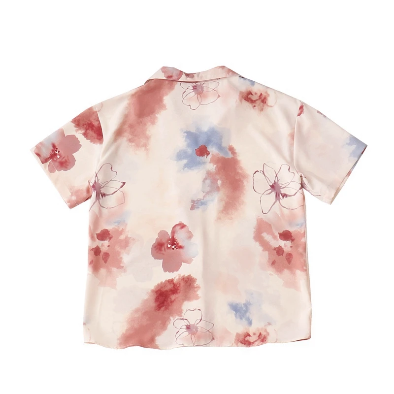 

TVOVVIN Shirts Print Chinese Painting Short Sleeve Vintage Blusas Mujer Floral Single Breasted 2021 Summer Blouses Women RI7S