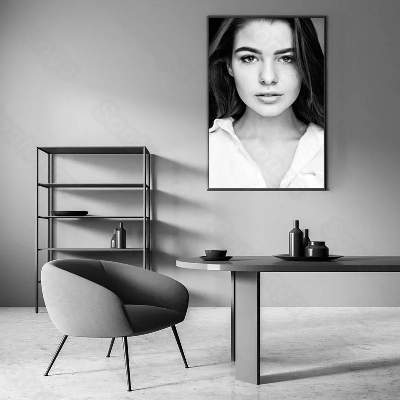 

Art Poster Character Black Hair Girl 3D Stereo Wall Sticker Bedroom Dormitory Poster Background Wall Decoration Wallpaper