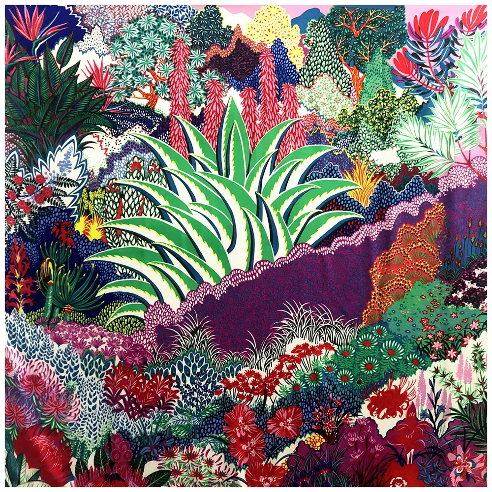 

Новый Шелковый шарф, женские Большие шали, квадратная бандана в стиле секретного сада, роскошный платок, хиджаб, шарф, женские шарфы 51