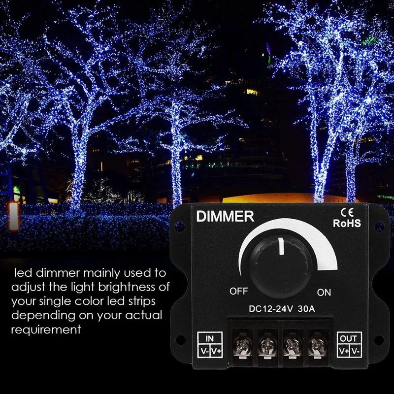 

Dimmers-Illuminated Monochromatic Lamp 12V-24V 30A LED Switch Dimmer Controller with Knob Switch Dimmer Manual Operation