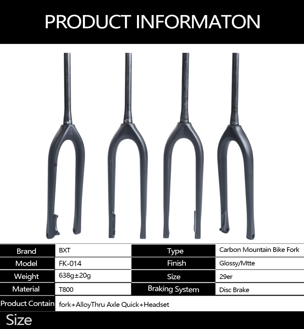 BXT Full Carbon MTB вилка Boost 110*15 мм 29er горный велосипед вилка 2" дюймовые дисковые тормоза Конические 1-1/8 to1-1/2 вилки моста