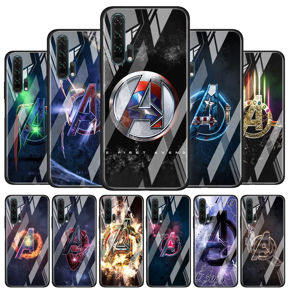 

Marvel Avengers logo for Honor 30 20 10 9X Pro Plus Lite 8X Huawei Y8P Y6P Y5P Y9 Y7 Y6 2019 Tempered Glass Phone Case