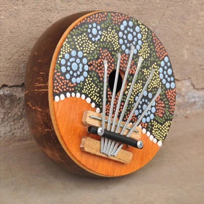 Coconut shell 1 «Пианино для больших пальцев» 7 тон кокосового ореха Пальчиковое пианино индонезийский 7 ключей калимба фортепиано окрашенные калимба музыкальный инструмент для начинающих - Цвет: Coconut shell 1